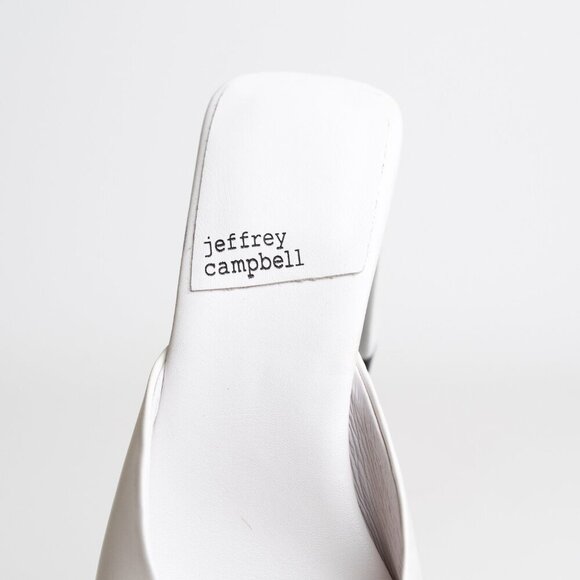 ✨ Jeffrey Campbell Square Toe Sandal Mule Inspired Heels White NEW - Picture 10 of 16